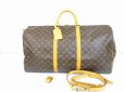 Photo1: LOUIS VUITTON Monogram Leather Brown Duffle&Gym Bag Keepall 60 Bandouliere #6402 (1)