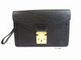 Photo1: LOUIS VUITTON Epi Leather Black Clutch Bag Purse Sellier Dragonne #6404 (1)