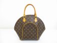 Photo1: LOUIS VUITTON Monogram Leather Brown Hand Bag Purse Ellipse MM #6410 (1)