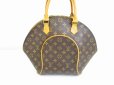 Photo2: LOUIS VUITTON Monogram Leather Brown Hand Bag Purse Ellipse MM #6410 (2)