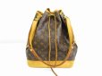 Photo1: LOUIS VUITTON Monogram Leather Brown Shoulder Bag Purse Noe #6412 (1)