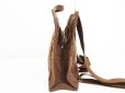 Photo3: HERMES Canvas Her Line Brown Backpack Bag PM w/Lock and Key #6443