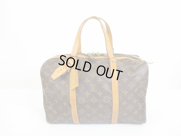 Photo1: LOUIS VUITTON Monogram Leather Brown Hand Bag Sac Souple 35 #6456