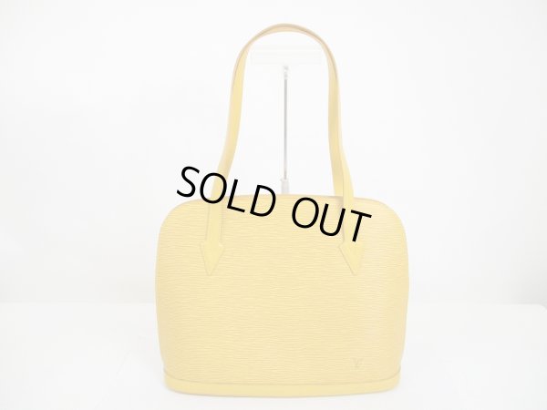 Photo1: LOUIS VUITTON Epi Leather Yellow Tote&Shoppers Bag Purse Lussac #6477