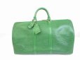 Photo1: LOUIS VUITTON Epi Leather Green Duffle&Gym Bag Hand Bag Keepall 50 #6495 (1)