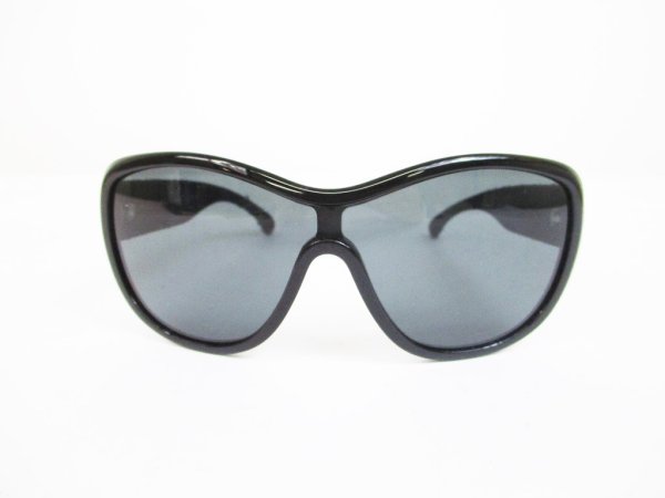 Photo2: CHANEL Plastic&Tweed Black Sunglasses Eye Wear #6497