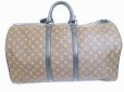 Photo2: LOUIS VUITTON Monogram Brown Waterproof Gym Bag Keepall 55 Bandouliere #6499 (2)