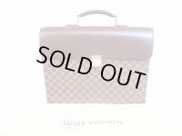 LOUIS VUITTON Damier Leather Brown Briefcase Business Case Altona GM #6524