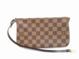 Photo1: LOUIS VUITTON Damier Leather Brown Accessories Pouch Pochette #6528 (1)