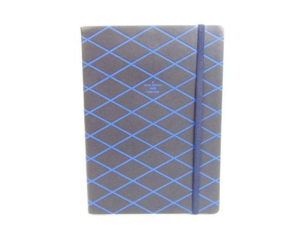 Photo1: LOUIS VUITTON Leather Marine Fashionable Notebook ANDREE MM #6557