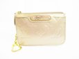 Photo1: LOUIS VUITTON Vernis Patent Leather Beige Gold Coin Purse Cles #6559 (1)