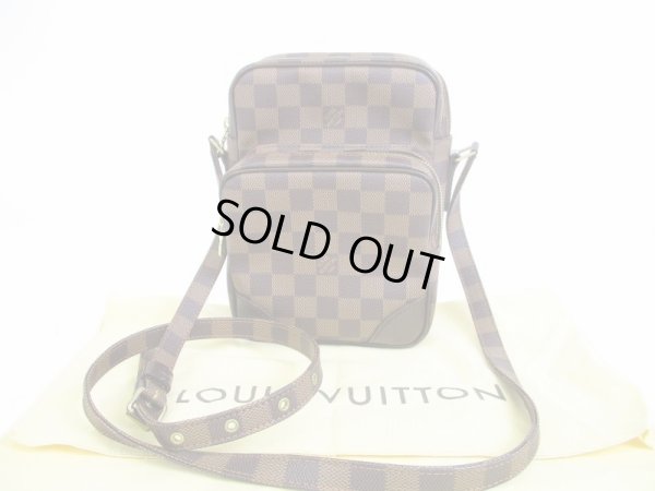 Photo1: LOUIS VUITTON Specal Order Damier Leather Brown Crossbody Bag Amazon #6577