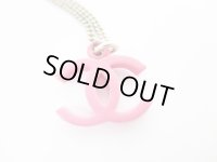 CHANEL CC Logo Pink Chain Necklace Pendant #6589