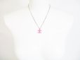 Photo10: CHANEL CC Logo Pink Chain Necklace Pendant #6589