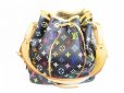 Photo1: LOUIS VUITTON Multicolor Leather Black Shoulder Bag Purse Petite Noe #6598 (1)