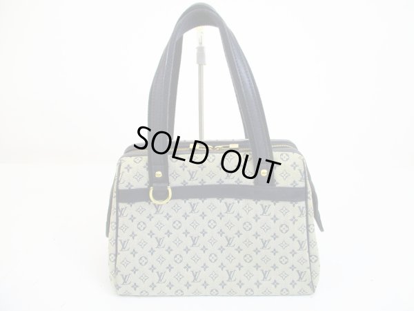 Photo1: LOUIS VUITTON Monogram Mini Canvas Blue Hand Bag Purse Josephine PM #6628