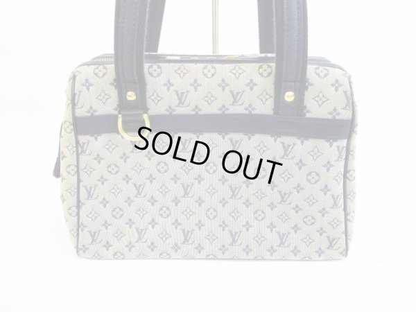 Photo2: LOUIS VUITTON Monogram Mini Canvas Blue Hand Bag Purse Josephine PM #6628