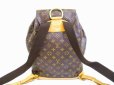 Photo2: LOUIS VUITTON Monogram Leather Brown Backpack Purse Montsouris GM #6631 (2)