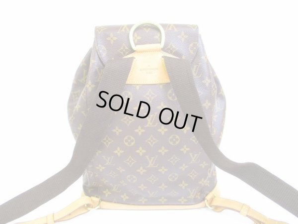 Photo2: LOUIS VUITTON Monogram Leather Brown Backpack Purse Montsouris GM #6631