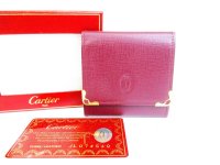 Cartier Must de Cartier Bordeaux Leather Coin Purse #6645