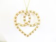 Photo2: CHANEL CC Logo Gold&Pink Heart Motif Chain Necklace #6648 (2)