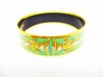 Photo3: HERMES Enamel Bangle Bracelet Green Multicolor Emaiyu GM #6652