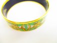 Photo5: HERMES Enamel Bangle Bracelet Green Multicolor Emaiyu GM #6652