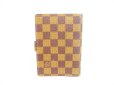 Photo2: LOUIS VUITTON Damier Leather Brown Document Holders Agenda PM #6676 (2)