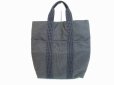 Photo2: HERMES Canvas Her Line Gray Hand Bag Tote Bag Purse Cabas #6679 (2)