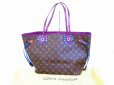 Photo1: LOUIS VUITTON Monogram Totem Leather Tote&Shoppers Bag Neverfull MM #6689 (1)