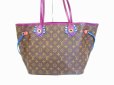 Photo2: LOUIS VUITTON Monogram Totem Leather Tote&Shoppers Bag Neverfull MM #6689 (2)