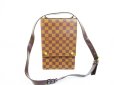 Photo1: LOUIS VUITTON Damier Leather Brown Crossbody Bag Purse Portobello #6707 (1)