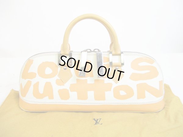 Photo1: LOUIS VUITTON Graffiti Beige 2001 Limited Hand Bag Alma Horizontal #6708