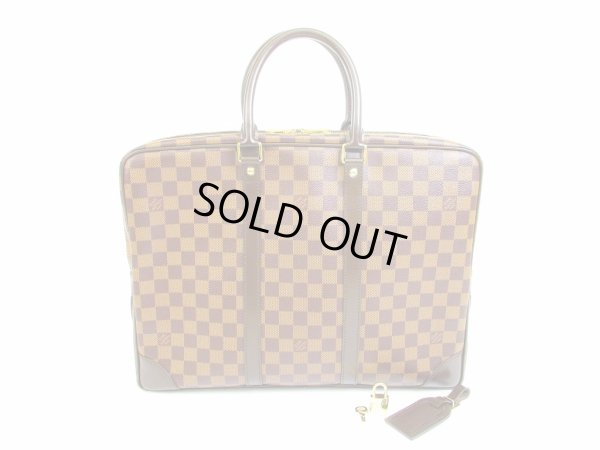 Photo1: LOUIS VUITTON Damier Leather Brown Briefcases Business Case Voyage #6713