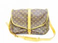 Photo1: LOUIS VUITTON Monogram Leather Brown Crossbody Bag Saumur 35 #6740 (1)