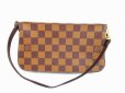 Photo1: LOUIS VUITTON Damier Leather Brown Accessories Pouch Pochette #6741 (1)