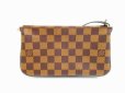 Photo2: LOUIS VUITTON Damier Leather Brown Accessories Pouch Pochette #6741 (2)