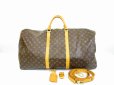 Photo1: LOUIS VUITTON Monogram Leather Brown Duffle&Gym Bag Keepall 60 Bandouliere #6754 (1)