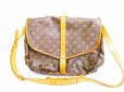 Photo1: LOUIS VUITTON Monogram Leather Brown Crossbody Bag Saumur 35 #6764 (1)