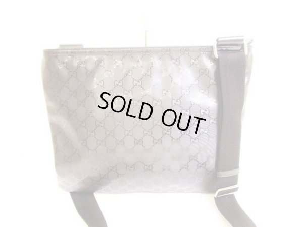 Photo2: GUCCI Imprimee Black PVC Crossbody Bag Purse #6767