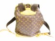 Photo2: LOUIS VUITTON Monogram Leather Brown Backpack Purse Montsouris GM #6777 (2)