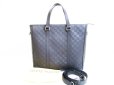 Photo1: LOUIS VUITTON Damier Infini Leather Black Tote Bag w/Strap Tadao PM #6868 (1)