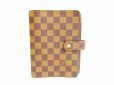 Photo1: LOUIS VUITTON Damier Leather Brown Document Holders Agenda MM #6869 (1)