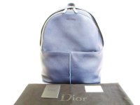 Dior Homme Calf Leather Navy Blue & Light Blue Backpack #6872