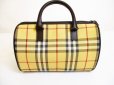 Photo2: BURBERRY Nova Check PVC Brown Hand Bag Mini Boston Bag Purse #6875 (2)