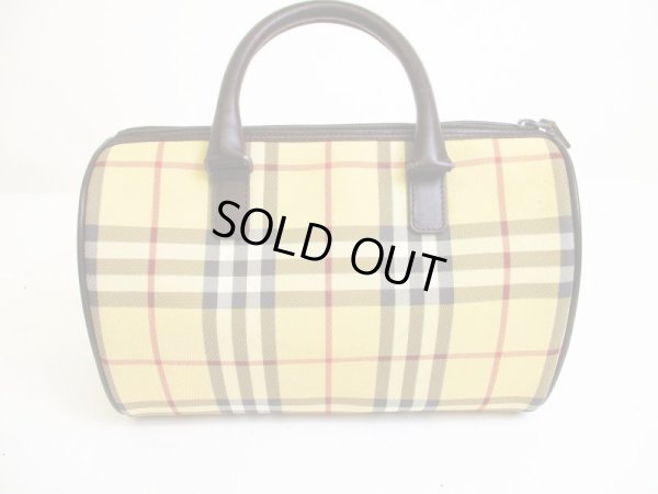 Photo2: BURBERRY Nova Check PVC Brown Hand Bag Mini Boston Bag Purse #6875