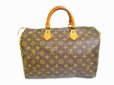 Photo2: LOUIS VUITTON Monogram Leather Brown Hand Bag Purse Speedy35 #6886 (2)