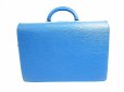 Photo2: LOUIS VUITTON Epi Leather Blue Briefcase Business Case Fermoir #6897 (2)