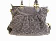 Photo2: LOUIS VUITTON Monogram Denim Black Hand Bag w/Strap Neo Cabby GM #6918 (2)