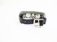 Photo4: HERMES Black White Canvas Leather Bangle Bracelet Collier de Chien #6972
